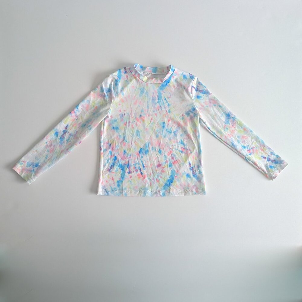 Girls Cat & Jack Long Sleeve Tie Dye Rash Guard Size Small VGUC